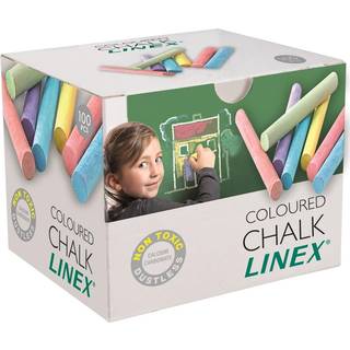 Linex CCCHC støvfrie farvede kridt, æske med 100 stk