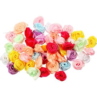 Håndlavede Satin Rosenknopper - 50 stk. 14-18 mm