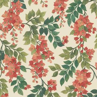 Bougainvillea - Rouge, Olive Green & Emerald