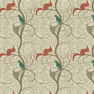 Squirrel & Dove Teal/Red - DVIWSQ102