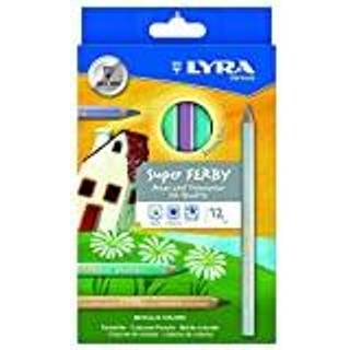 Lyra Super Ferby Metallic Farveblyanter, 12 stk Sæt med 12 stk farveblyanter fra Lyra Super Ferby. Ass. farver. Farveblyanterne har nogle smukke, metalliske farver, der farver exceptionelt godt. Stregbredden på farveblyanterne er 6,3 mm.