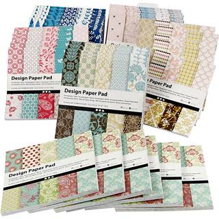 Designpapir i blok, ark 15,2x15,2 cm, 120 g, ass. farver, 6x10 stk./ 1 pk.