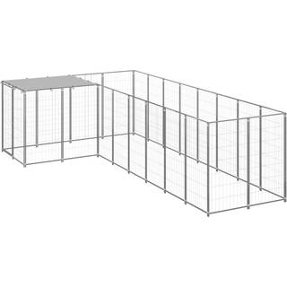 hundeløbegård 6,05 m² stål sort