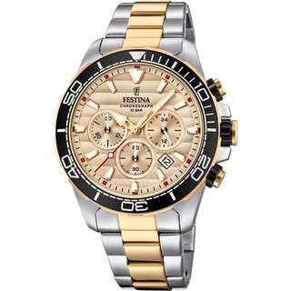 Festina F20363-1 Beige/Gul guldtonet stål Ø44.3 mm