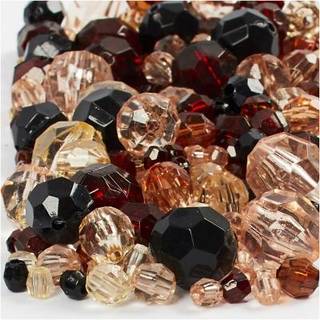 Facetperler, str. 4-12 mm, hulstr. 1-2,5 mm, gylden, 250 g/ 1 pk.