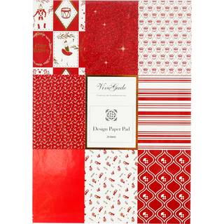 Juledesignpapir 21 x 30 cm, 24 ark Pakken indeholder: 6 design med 1-sidet tryk á 3 ark (120 g/m2) 2 ark lak (128 g/m2) 2 ark glitter (128 g/m2)