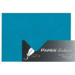 Farvet Kuvert/konvolut - Petrolium 10 stk 014025