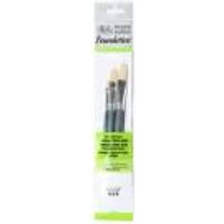 Winsor & Newton Foundation Oil Hog Brush Set Short Handle Flat 3 Pack