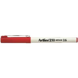 Fineliner 210 M 0.6 rød, Artline EK-210 red, 12stk