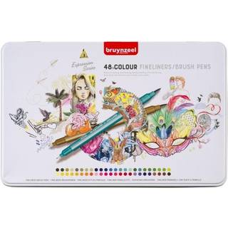 Bruynzeel Creatives Fineliner Brushpen Set 48 Colors