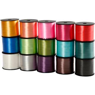 Gavebånd 10 mm - Assorterede Farver, 50 m Rulle