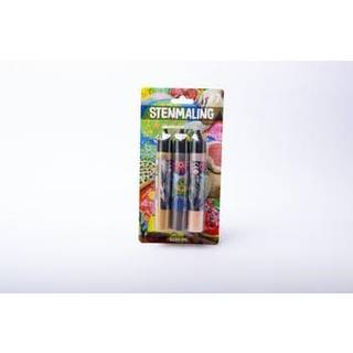 Stenmaling, 3x30 ml, beige-mørkebrun-hud