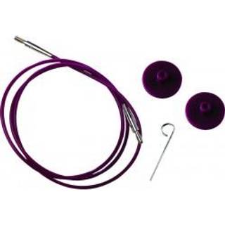 KnitPro Wire LILLA (40-150 cm) 94 cm til at lave 120 cm Sættet indeholder et kabel, to stoppere og en strammenøgle.