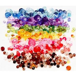 Facetperler 4-12 mm, hul 1-2,5 mm, assorterede farver