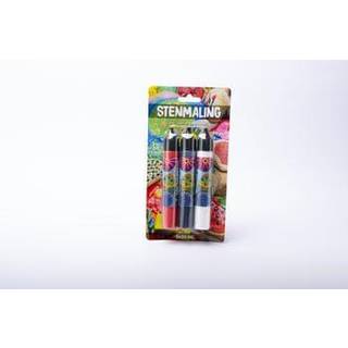 Stenmaling, 3x30 ml, rød-sort-hvid