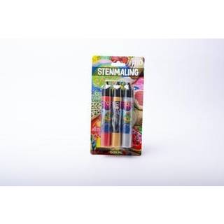 Stenmaling, 3x30 ml, rød-guld-sølv