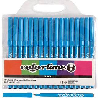 Colortime Lyseblå Tusch 2 mm - 18 stk.