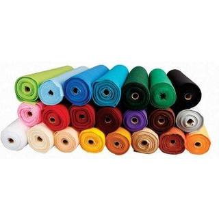 Hobbyfilt, B: 45 cm, tykkelse 1,5 mm, 180-200 g, ass. farver, 20x5 m/ 1 pk.