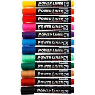 Permanent Marker 1,5-3 mm - 12 Assorterede Farver