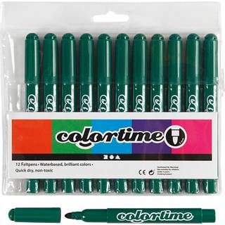 Colortime Mørk Grøn Tusch 5 mm - 12 stk.