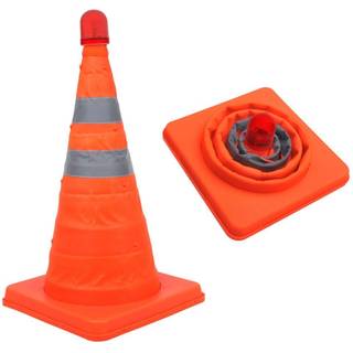 Advarselskegle Med LED Lys - Sammenklappelig Sikkerhedskegle - 1 stk - Hurtig levering