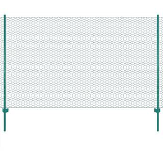 trådhegn med stolper 25 x 1,5 m stål grøn