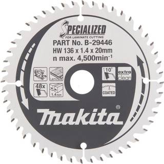 Rundsavsklinge til laminat  Makita; 136x1,4x20,0 mm; Z48; 10°