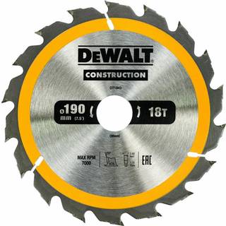 Rundsavsklinge til træ DeWalt Construction; 190x30 mm; Z18