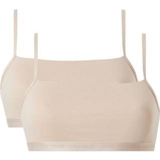 Calvin Klein 2-pak One Cotton Unlined Plus Bralette - Beige - X-Large