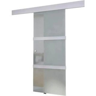 skydedør glas og aluminium 178 cm sølvfarvet