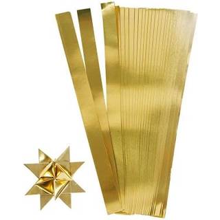 Stjernestrimler, L: 45 cm, B: 10 mm, diam. 4,5 cm, guld, 100 strimler/ 1 pk.