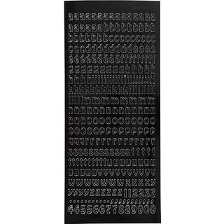 Selvklæbende Små Bogstaver Stickers - Sort, 10x23 cm
