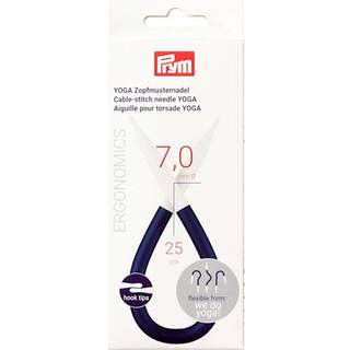 Prym Yoga Snoningspind 7 mm Innovative, ergonomiske snoningspinde med et kabel, som bøjer frit. Flere praktiske funktioner i en: snoningspind, hjælpepind, maskeholder og maskemarkør. Pinden er 25 cm lang og 7,0 mm bred.