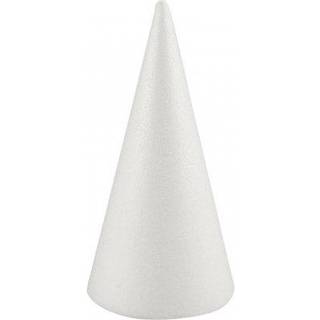Hvid Styropor Kegle - 19,5 cm Dekorationsfigur