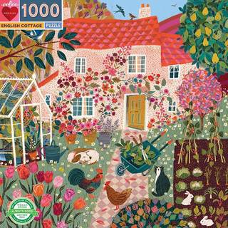 Eeboo: Stykke og elsker engelsk sommerhus 1000 stykker firkantet puslespil blankt robust puslespil stykker en kooperativ aktivitet med venner og