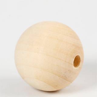 Ubehandlede træperler 40 mm - 6 stk. til DIY