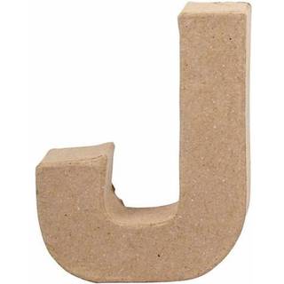 Håndlavet Bogstav J i Papmaché - 10 cm Høj