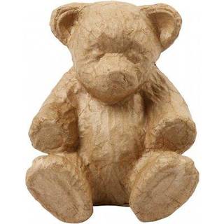 Håndlavet Papmaché Bamse - Charmerende Bjørn 18 cm