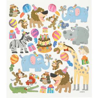 Farverige dyre stickers til festdekoration - 1 ark