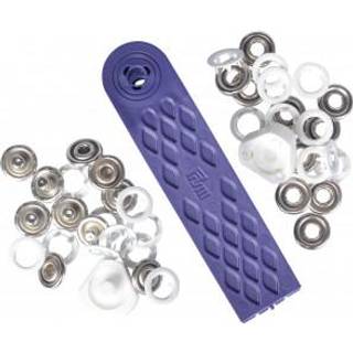 Druckknöpfe Jersey Ring weiß 10mm 10 Stück - Weiss