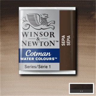 Winsor & Newton Cotman akvarelfarve half pan – Sepia 609