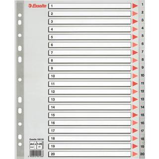 Esselte MAXI register A4+ med 20 tabs i farven grå