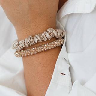 ByBarb Silk Hair Tie Beige