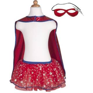 Superheltinde m. skørt og maske, str. 4-7 år