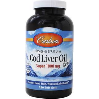 Wild Norwegian Cod Liver Oil Gems, 1000mg - 250 softgels