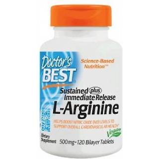 L-Arginin - vedvarende + øjeblikkelig frigivelse, 500mg - 120 faner