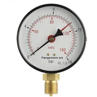 Erik Færgemann Manometer 1/2xø80 0-4 bar/0-40 mvs, nedadrettet studs