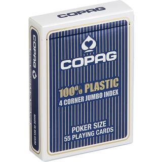 Copag 100% Plastic Poker 4 Corner Jumbo, Blå