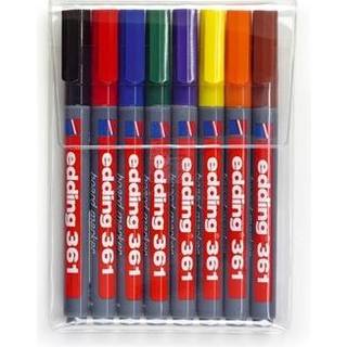 Edding 361-8 board marker, tynd rund spids, 1mm, Etui med 8 farver