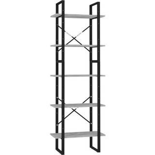 bogreol med 5 hylder 60x30x175 cm konstrueret træ hvid